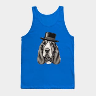 Basset Hound  in hat Tank Top